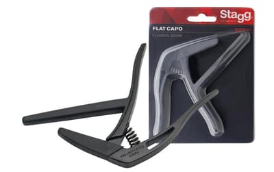 Stagg SCPX-FL BK - Vlakke Capo - Trigger Type voor klassieke gitaar