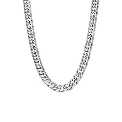 Lucardi Heren Ketting - Staal - Ketting - Vaderdag Cadeautje - 50 cm - Zilverkleurig