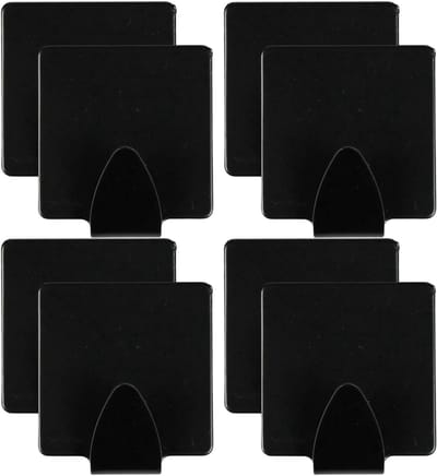 Benson Ophanghaakje - 8x stuks - zelfklevend - zwart - ijzer - hand/theedoek houder