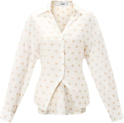 Gimme - The Tied Blouse – Elegante Knoopblouse – Modieus Geweven Shirt voor Lente & Zomer - Wit - Maat S
