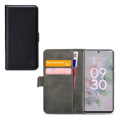Mobilize Telefoonhoesje geschikt voor Google Pixel 6a Hoesje | Mobilize Classic Gelly Wallet Bookcase Portemonnee | Pasjeshouder voor 2 Pasjes | Telefoonhoesje voor Pinpas / OV Kaart / Rijbewijs - Zwart