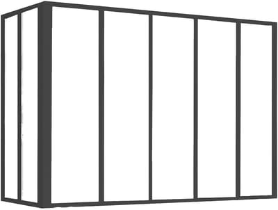Vente-unique Hoekraam werkplaats van gepoedercoat aluminium - L150 x B60 x H105 cm (B x H) -Zwart - BAYVIEW