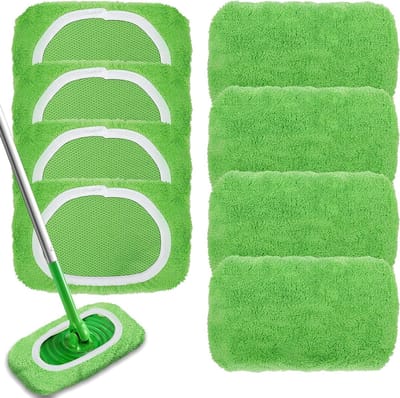 Herbruikbare Microfiber Moppen Doeken Set van 8 Stuks voor Swiffer, Geschikt voor Harde Vloeren en Houten Vloeren, Ideaal voor Nat en Droog Schoonmaken
