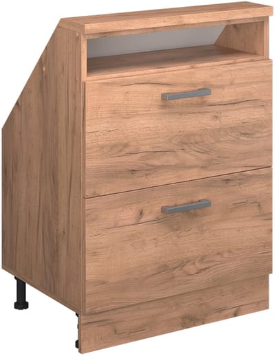 Vicco Rion Kast voor schuine wand – met 2 laden Krachtige eik goud