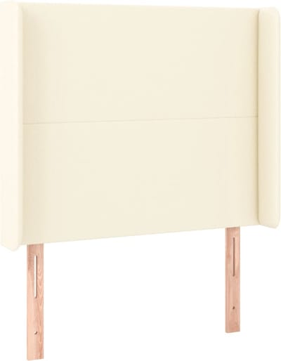 vidaXL - Hoofdbord - met - randen - 83x16x118/128 - cm - kunstleer - crèmekleurig