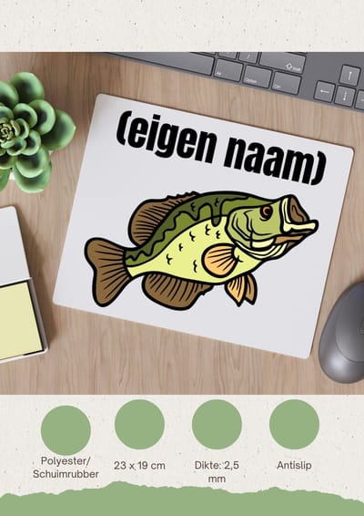 Akyol - vis met eigen naam Muismat - Vis - vissen liefhebbers - iemand die houdt van vissen - verjaardag - cadeau - kado - 23 bij 19 cm