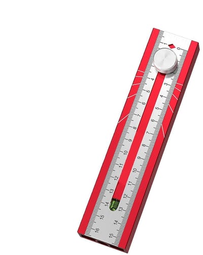 Meetgereedschap houtbewerking - Markeerliniaal waterpas - Nauwkeurig markeren - Schuifvergrendelknop - 16.7 cm lengte - Aluminiumkleur