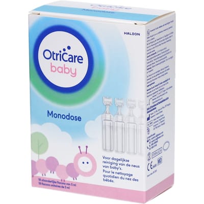 OtriCare Baby Monodose Steriele isotone zoutoplossing NaCl 0,74% | Bij een verstopte neus 18x5 Oplossing