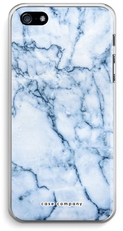 Case Company® - Hoesje geschikt voor iPhone 5 / 5S / SE (2016) hoesje - Blauw marmer - Soft Cover Telefoonhoesje - Bescherming aan alle Kanten en Schermrand