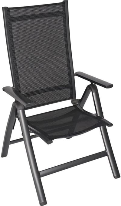 Outdoor Living® "Carino" Tuinstoel - Inklapbaar en Verstelbaar - 5 standen - Zwart