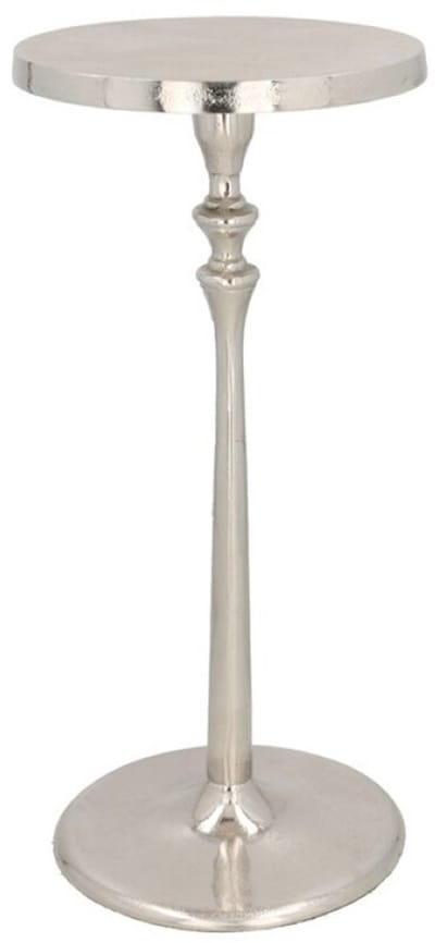 Gerimport Bijzettafel/plantenverhoging - aluminium - zilver - 23 x 50 cm - tafeltje