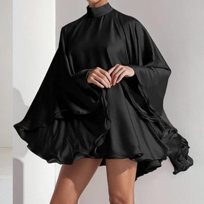 Nieuwe Lente Dameskleding Elegante Halve Col Atmosferische Losse Rok 2XL