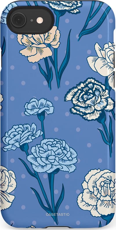 Casetastic hoesje geschikt voor Apple iPhone SE / Apple iPhone 7 / Apple iPhone 8 - Dubbellaagse bescherming - Anjer melange - Fashion Case - Lavendel Petrol Zilver