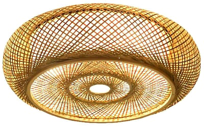 Plafondlamp - Lampen - Plafondverlichting - Voor Woonkamers, Slaapkamers of Hal - Met 3 Lichten - Bamboe en Rotan - 40cm