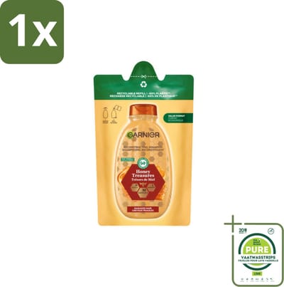 1 x Garnier - Loving Blends - Shampoo Refill - Honing Goud - Beschadigd & Breekbaar Haar - 250 ml - Herstellende Shampoo - Shampoo Voor Beschadigd Haar - Shampoo Voor Breekbaar Haar - Honing Shampoo - Duurzame Shampoo