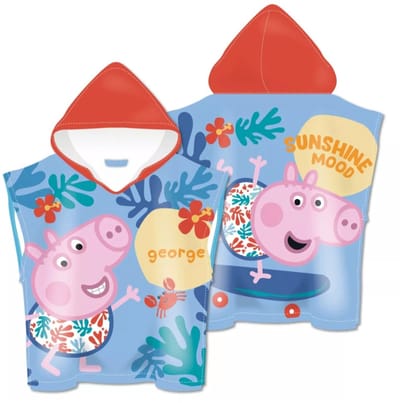 Peppa Pig badponcho George sunshine mood sneldrogend 55x110cm