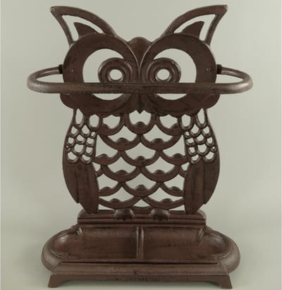 MadDeco - gietijzeren - paraplubak - Uil - bruin