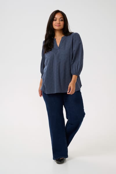 Blouse met lange mouwen Regular fit Midnight Marine