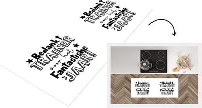 Keukenloper - Loper keuken - Quotes - Bedankt - Jaar - Trainer - 120x50 cm - Keukenloper vinyl