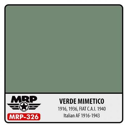 Mr. Paint MRP-326 - Verde Mimetico – 1916, 1936, FIAT C.A.I. 1940 (Italian AF 1916-43) – 30 ml verf voor Airbrush & Detailwerk