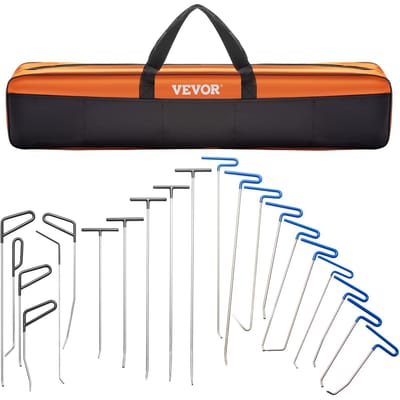 Kit de débosselage à tiges, 21 pièces de tiges de réparation de bosses sans peinture, tiges de bosses en acier inoxydable, outils de réparation de bosses en forme de queue de baleine, outil professionnel d'élimination des bosses de grêle