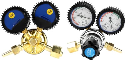 CO2-drukregelaar met twee manometers - gascilinder lasregelaar met veiligheidsklep .