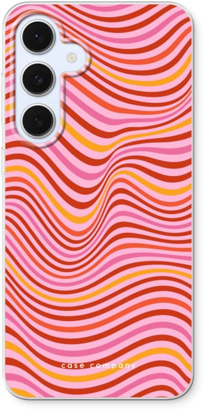 Case Company® - Hoesje geschikt voor Samsung Galaxy S24 FE hoesje - Pink Wave - Soft Cover Telefoonhoesje - Bescherming aan alle Kanten en Schermrand