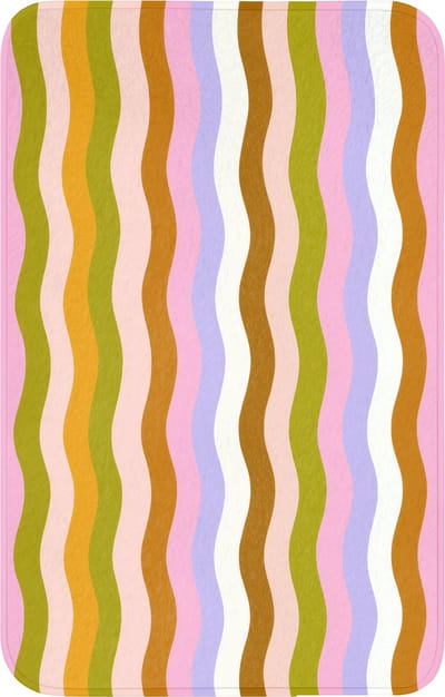 WC mat 50x80 cm - Antislip - lijnen - Golven - Pastelkleuren - Patroon - Toiletmat - Vloermat - Douchemat - Toilet tapijt - Toiletmatten