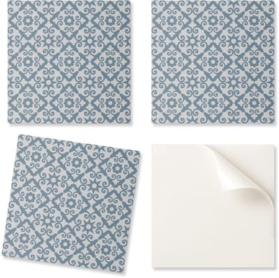 Bedrukte zelfklevende vinyltegels met patroon van ornamenten en bloemen, 20x20x20 cm