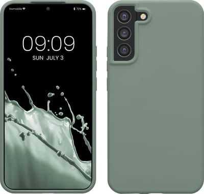 kwmobile telefoonhoesje geschikt voor Samsung Galaxy S22 Plus - Hoesje met siliconen coating - Smartphone case in Regenwashed groen