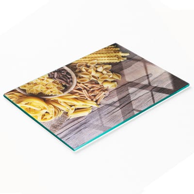 Gehard glazen snijplank met decoratief patroon voor pastamix, 80x52 cm