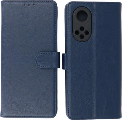 Honor 50 Hoesje - Book Case Telefoonhoesje - Kaarthouder Portemonnee Hoesje - Wallet Case - Navy