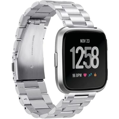ShieldCase Fitbit Versa stalen bandje (zilver)