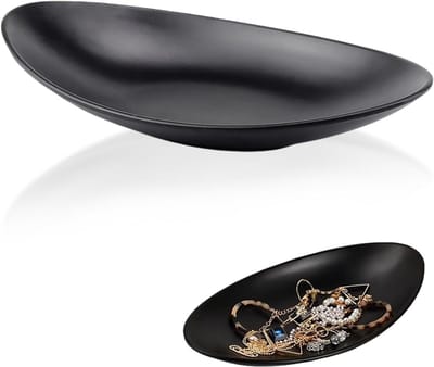 Decoratieve Zwarte Sieradenhouder, Sleutelschalen en Ovalen Kom voor Sleutels en Accessoires