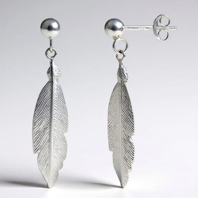 Cavill - 925 Sterling Zilver Gerhodineerd - Veervormige Zilveren Oorbellen - Elegante & Lichte Oorbellen Dames - 37 mm - Stijlvolle Zilveren Sieraden