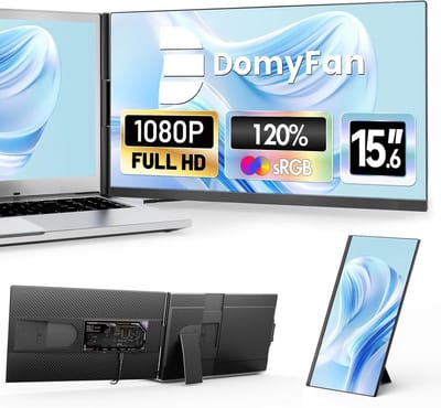 Laptop Scherm Uitbreiding - Draagbare Monitor - Productiviteit Verhogen - 120% sRGB Kleuren - 15.6 Inch FHD - Zwart