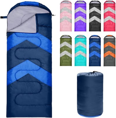 Slaapzak 3-4 seizoenen - Kampeerzak warm - Outdoor kamperen - Waterdichte buitenlaag - 75 x 200 cm - Donkerblauw