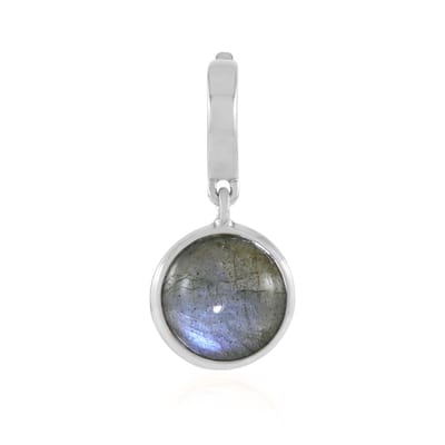 Cavill - Zilveren Hanger - 925 Sterling Zilver Gerhodineerd - Blauwe Minary Labradoriet Cabochon 2,25 ct - Ronde 8 mm - Madagaskar Edelsteen Sieraad