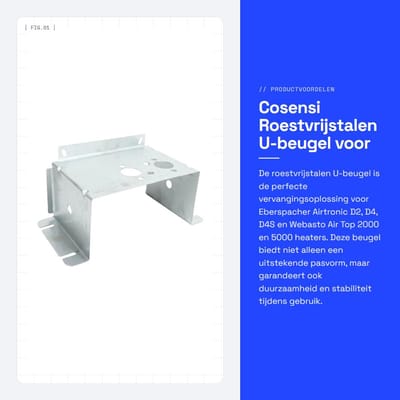 Dailygoods- Verwarmingsbeugel Roestvrij Staal - Wandbeugel - Beugel voor Eberspacher/Webasto - Schokbestendig - Gemakkelijke Installatie - Duurzaam Materiaal