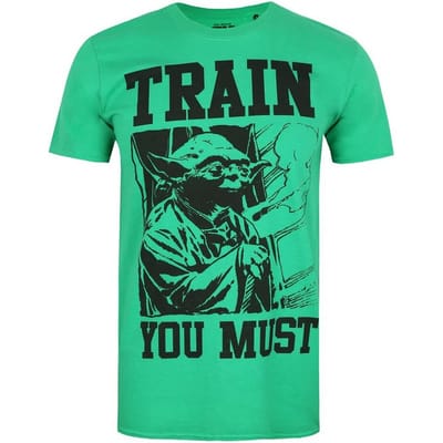 Star Wars Heren Trein Je Moet Yoda T-shirt (Groen/zwart)
