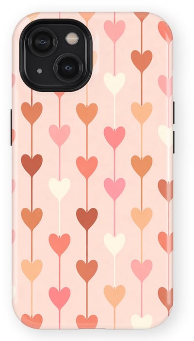 Tough Hoesje met Hartjes geschikt voor iPhone 14 | Little Love Tough Case Geschikt voor Mag | Hartjes Print Backcover geschikt voor iPhone 14 Falling Hearts