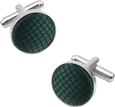 Fako Bijoux - Manchetknopen - Staal & Ruit - 16mm - Donkergroen