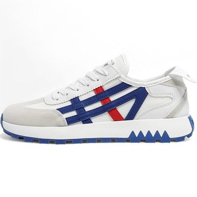 Baskets pour hommes, chaussures de sport décontractées, couleur unie, tendance, blanches, à plateforme, antidérapantes, pour course à pied 39 white