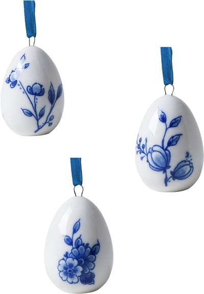 Paashanger Eieren - Set van 3 - Keramiek - 6 cm