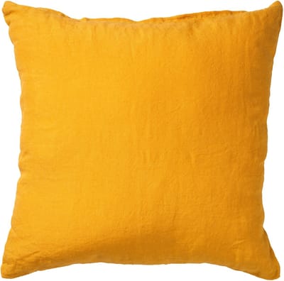 Dutch Decor LINN - Kussenhoes 45x45 cm - 100% linnen - effen kleur - Golden Glow - geel - met rits - zonder binnenkussen