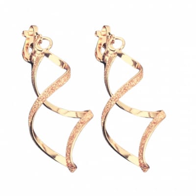 Clip oorbellen- Twist- Goudkleurig-Granulaat-geen gaatje- Charme Bijoux