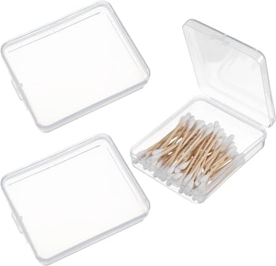 Set van 3 Ronde Katoenen Toner Pad Opbergdozen - Draagbare Plastic Organizer voor Badkamer, Cosmetica en Reizen met Deksel