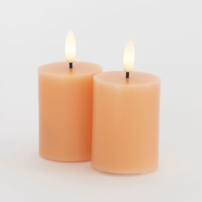 Sirius - Sirius Sille Mini LED kaars 2st Ø5xH6.5cm - peach