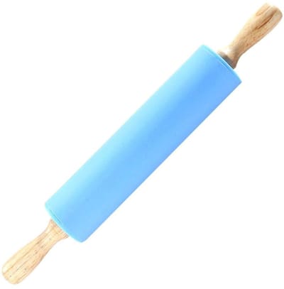 Dailygoods- Deegroller Antiaanbaklaag - Houten Handgreep - Siliconen Bakgereedschap - Ergonomisch Ontwerp - Gemakkelijk Te Gebruiken - Ideaal Voor Deeg - Bakroller