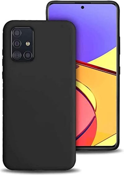 Hoesje Geschikt Voor Samsung Galaxy A51 Hoesje - Fluweelzachte Microvezel Siliconen Back Cover – Zwart